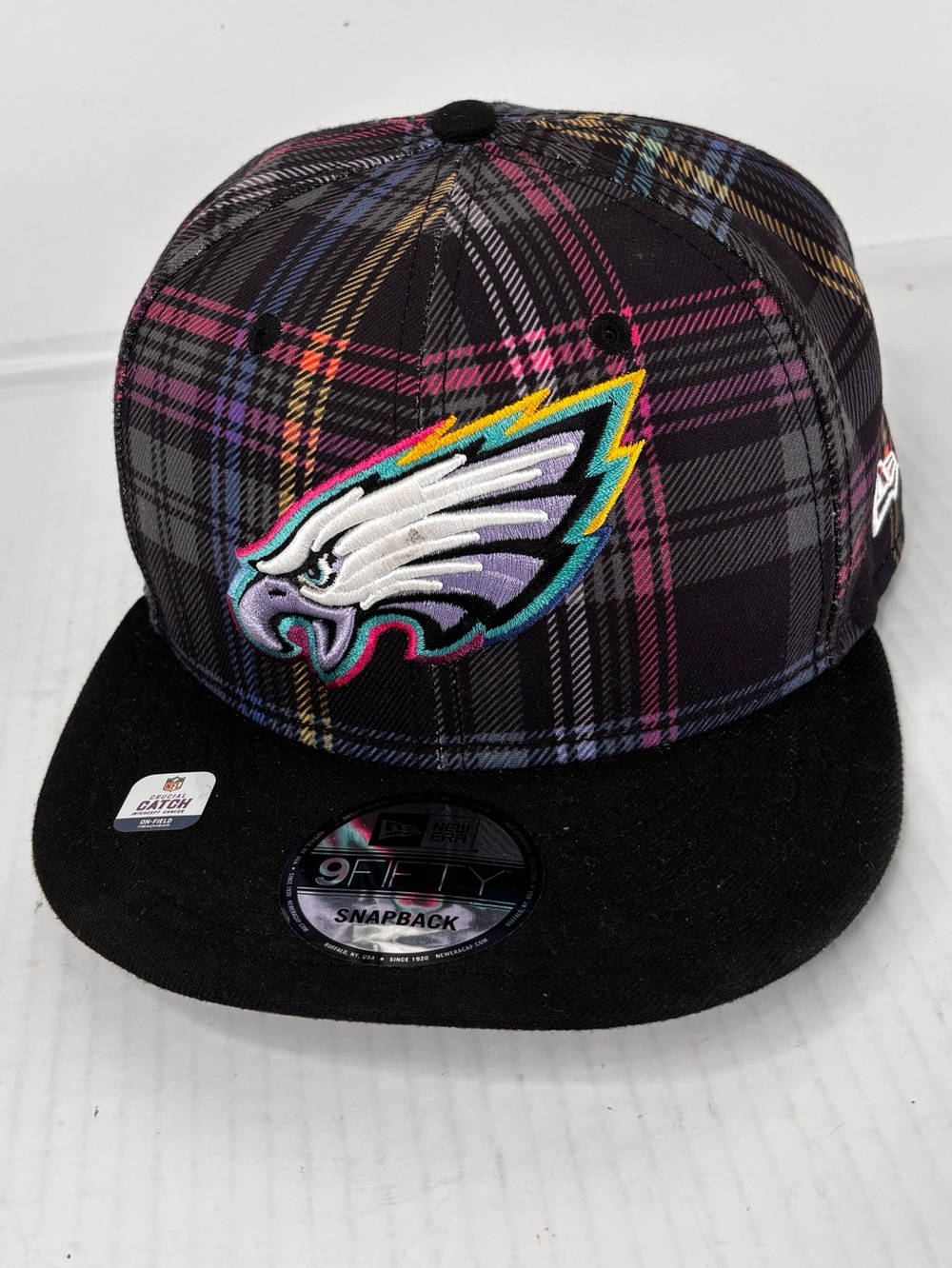 New Era Philadelphia Eagles NFL 9FIFTY Snapback Hat Crucial Catch Plaid